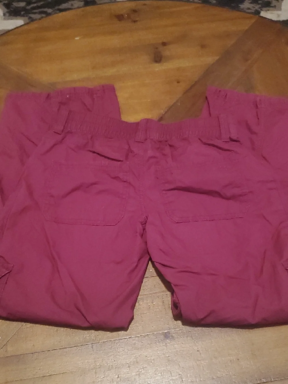 Justice Burgandy Cargo Pants with Elastic Waistband
